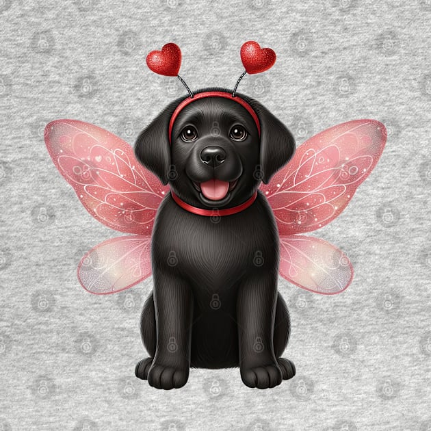 Valentine Fairy Labrador Retriever Dog by Chromatic Fusion Studio